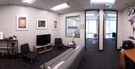Panoramic photo of the inside of the new office