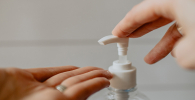 Photo of hand sanitiser being applied